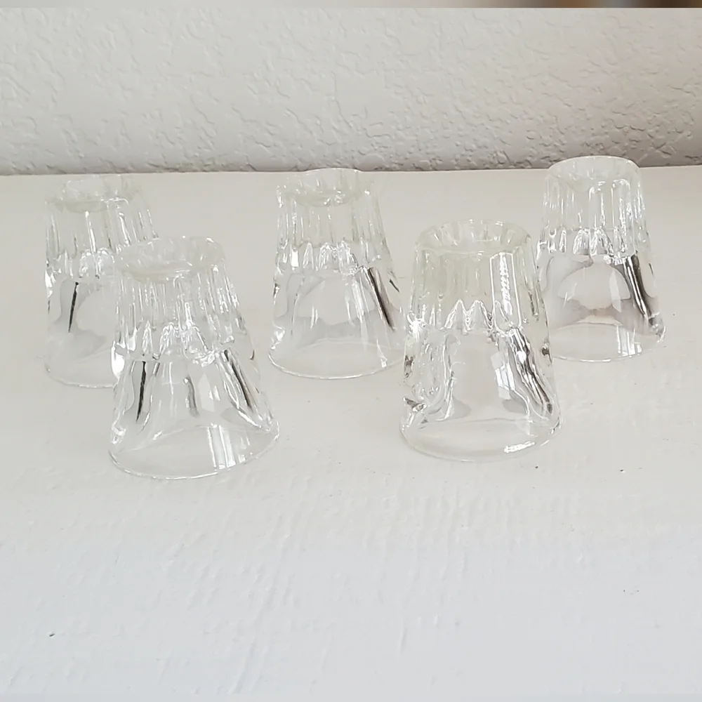 Vintage MCM, Ice Bucket + 5 Federal Glass Shotglasses, Fluted, EUC